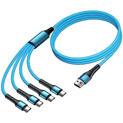 【2本セット/1.2M】SIQIWO USBタイプCケーブルナイロン編み4 USB CポートのマルチコアコードQC 3.0(3A)高速充電データ転送iPhone 15 Pro Max/Samsung Galaxy S24 S23/PS5/Sony Xperia/LG/Fujitsu/Huawei/XiaomiタイプC充電器など対応