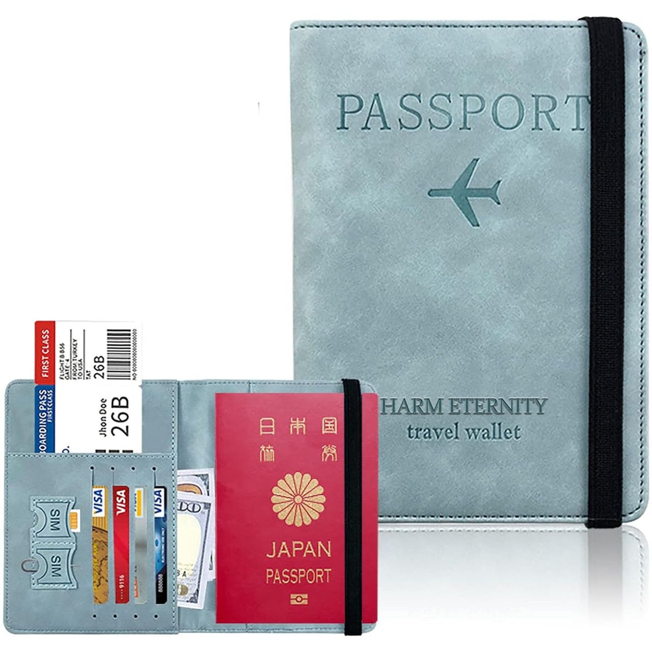 Vetntihose フェイクレザー パスポートケース スキミング防止 パスポートカバー カードケース 多機能収納ポケット付き 国内海外旅行用..