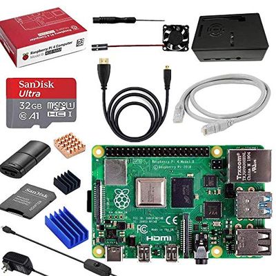 Vemico Raspberry Pi 4 Model B(RAM 4GB)/Yx[pC4b/ZK}[Nt/ 32GBMicroSDJ[h/ 5V 3A ON/OFFXCb`td/MicroHDMI-to-HDMIP[uC/CAT6lbgP[u/YpCpP[X/pt@/Oq[gVN/hCo[/J[h[_ {