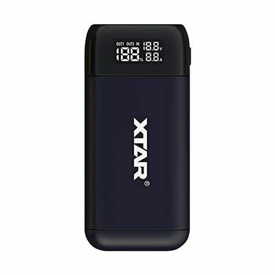 XTAR PB2SL 2AX2 ®USBŴ Li-ion QC3.0PD3.0 3.6V 3.7V 18650/18700/20700/21700 Type-C Type-C/USB-A(Black)