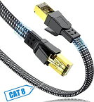 LANケーブル 1m,SWECENT CAT8 カテゴリー8イーサネットケーブル RJ45フラットネットワーク lanケーブル 26AWG 超高速 最大40GbpsBASE-T対応 2000MHz CAT8準拠 ホームネットワーク PC モデム ルーター パッチパネル PS5 PS4 Xbox等に対応 (ブラック)