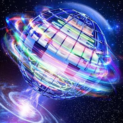 フライングボール Tomzon 魔法の飛ぶボール 360°回転 LED 空飛ぶボール USB充電式 マジックライトボール UFO ジャイロ ブーメラン スピナーボール 超軽量 おもちゃ 誕生日プレゼント クリスマスギフト A32 (青い)