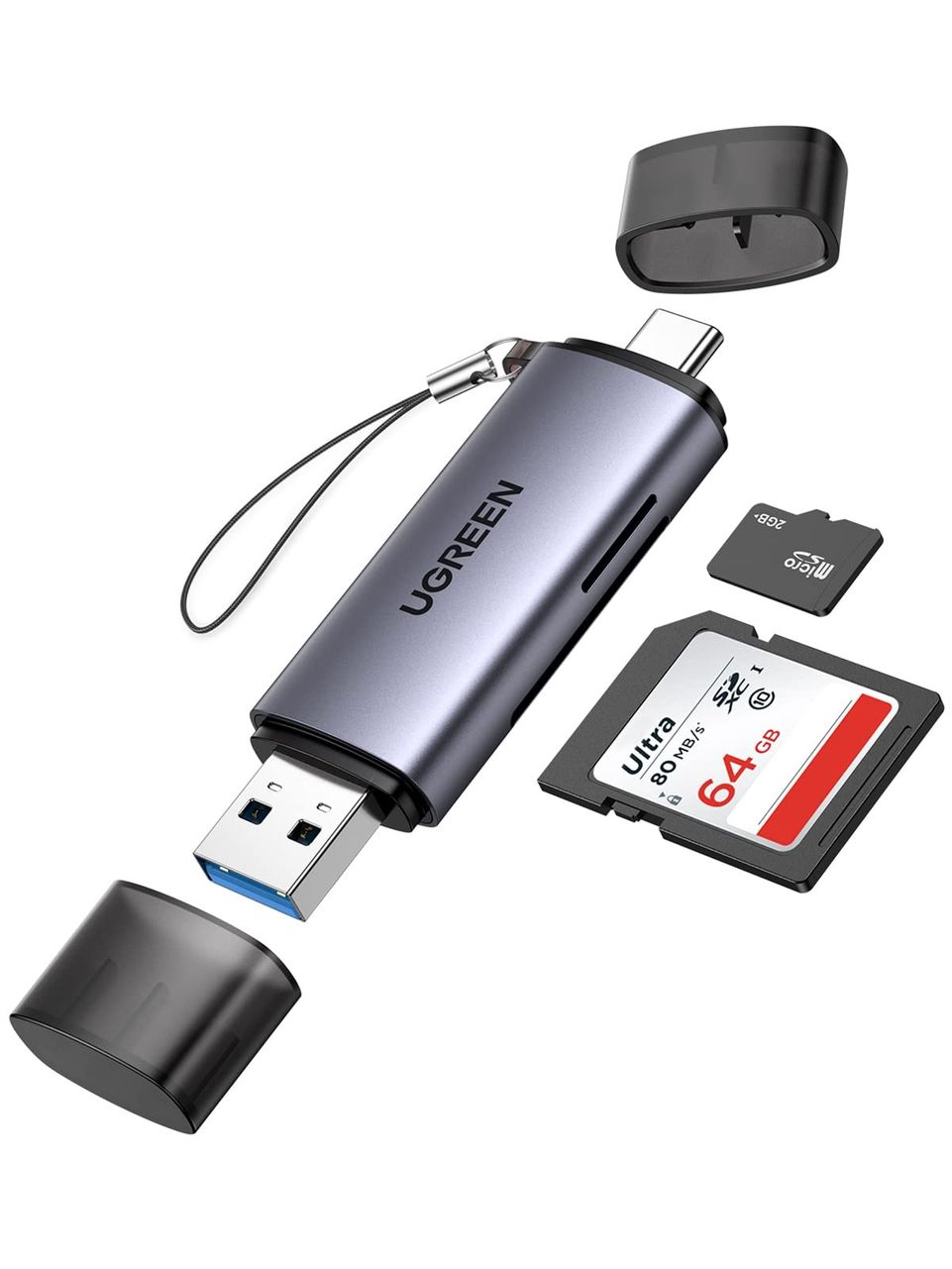UGREEN J[h[_[ USB-C/A SD TF 2in1 MicroSD  USB3.0 J[h[_[ OTGΉ X}z ^ubg MacBook Windows PCɓKp