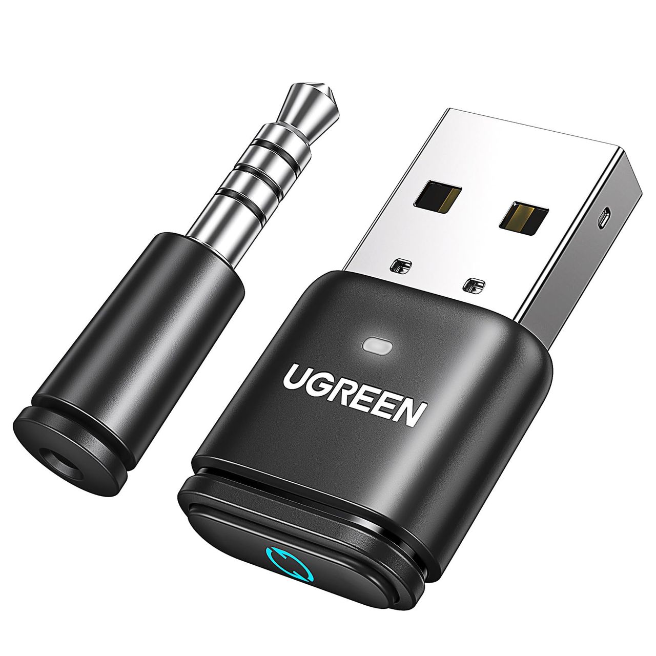 UGREEN PS5/PS4/Switch/PC用 USBオーディオトランスミッター Bluetooth 5.3アダプター Windows＆Mac適応 APTX HD/APTX AD/APTX/SBC対応 ミニマイク付属 低遅延 プラグ＆プレイ 【TELEC認証番号：R217-230947】