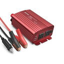 BESTEK インバーター シガーソケット コンセント 500W DC12VをAC100Vに変換 USB2ポート搭載 12V車専用 カーインバーター 車載用インバーター 赤 MRI5010BU-RD