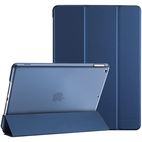 ProCase iPad 9/8/7 ケース (2021 2020 2019) 半透明バックカバー スマートカバー 軽量 三つ折りスタン..