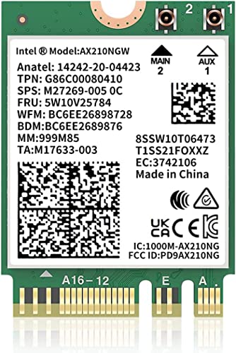 Intel Wi-Fi 6E AX210NGW 無線LAN M.2 WiFi ワイヤレスカード Bluetooth 5.3 802.11ax Windows10/11 64ビット 対応