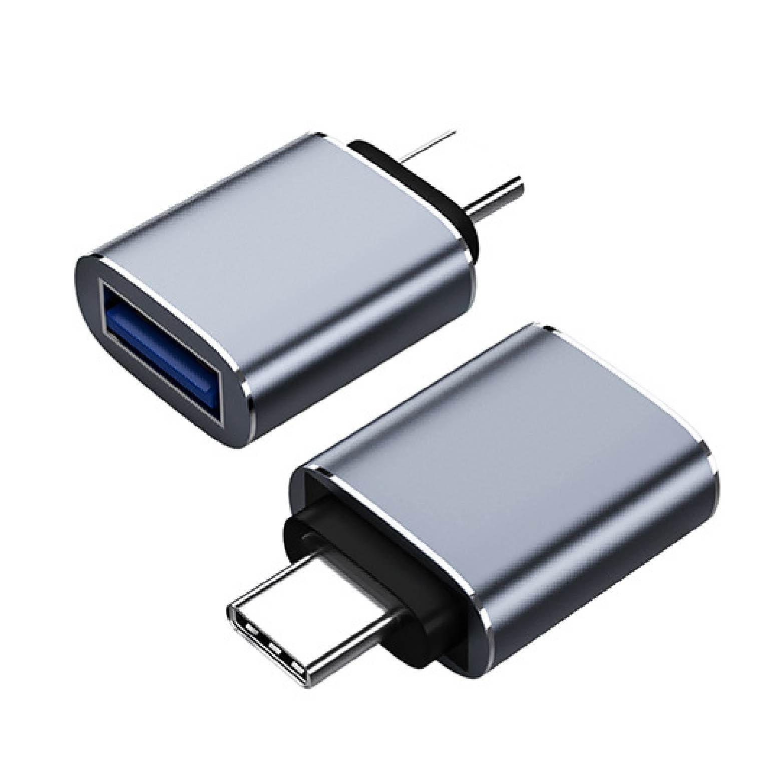 USB Type C to USB 変換アダプタ 【2023新登場 2個セット】 タイプc usb 変換 USB-C to USB A アダプタ OTG対応 USB C to USB 3.0 5Gbps超高速データ転送 充電対応 MacBook Pro、MacBook Air、iPad Pro、Surface、Pixel、Sony Xperia、iPhone15 USB-C 端末用 グレー