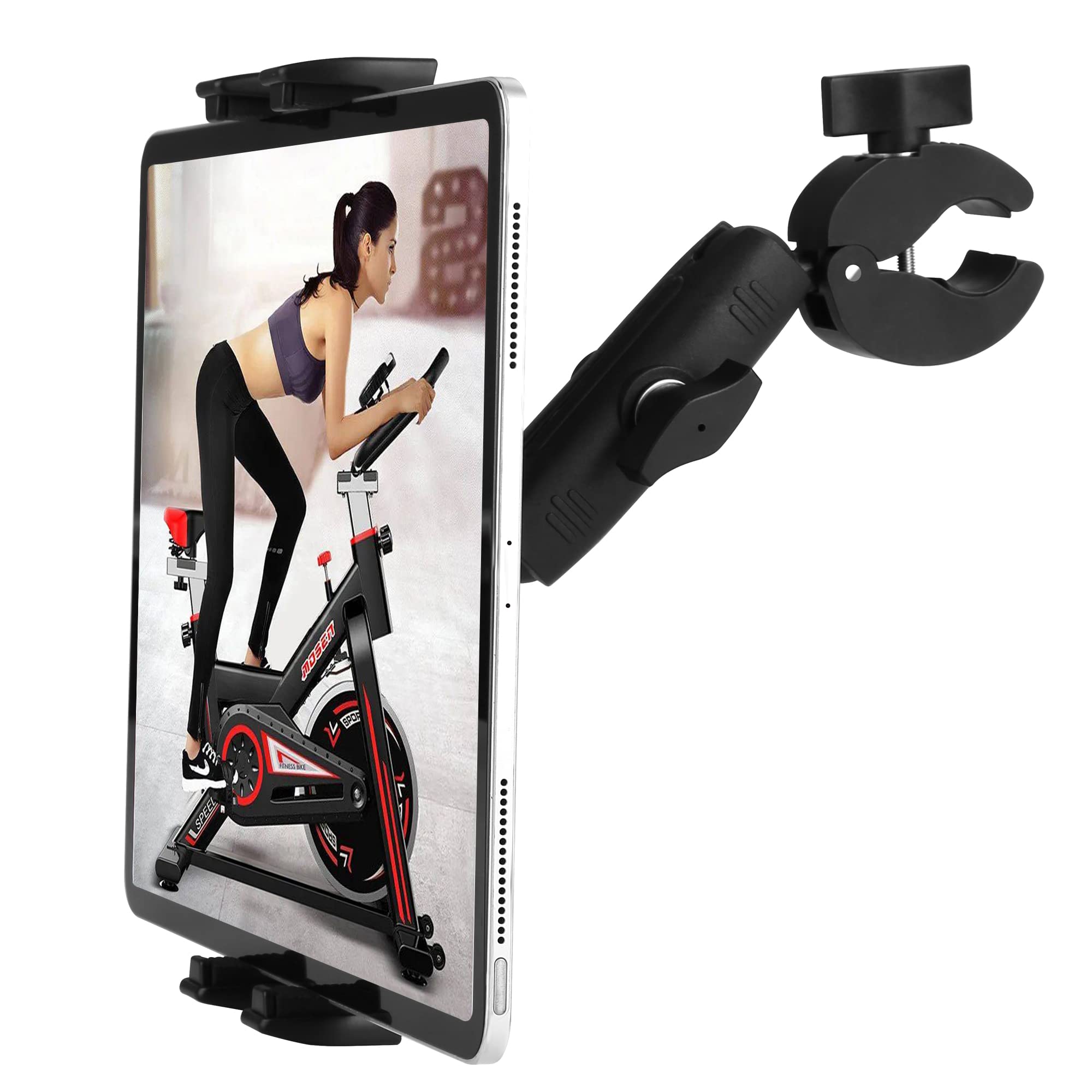 トレッドミルタブレットIpadスタンド自転車ハンドルスタンドダイナミック自転車向けElliptical Spin Bike Pelotonベビーカー4-13インチ電子機器、iPad Pro 12.9、Air、Mini、Galaxy Tabs、iPhone