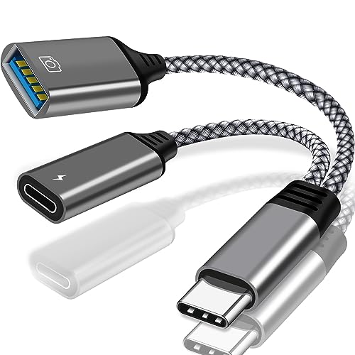 USB Type C 変換 アダプタ type c USBカメラアダプタ【USB 3.0高速データ伝送 + TYPE C 急速充電】OTG変換アダプター TYPE C 端子デバイス対応 双方向 データ転送 写真/音声ファイル/ビデオ転送 Phone/iPad対応 設定不要 ゲーム拡張スロット マウス/チューナー/キーボー