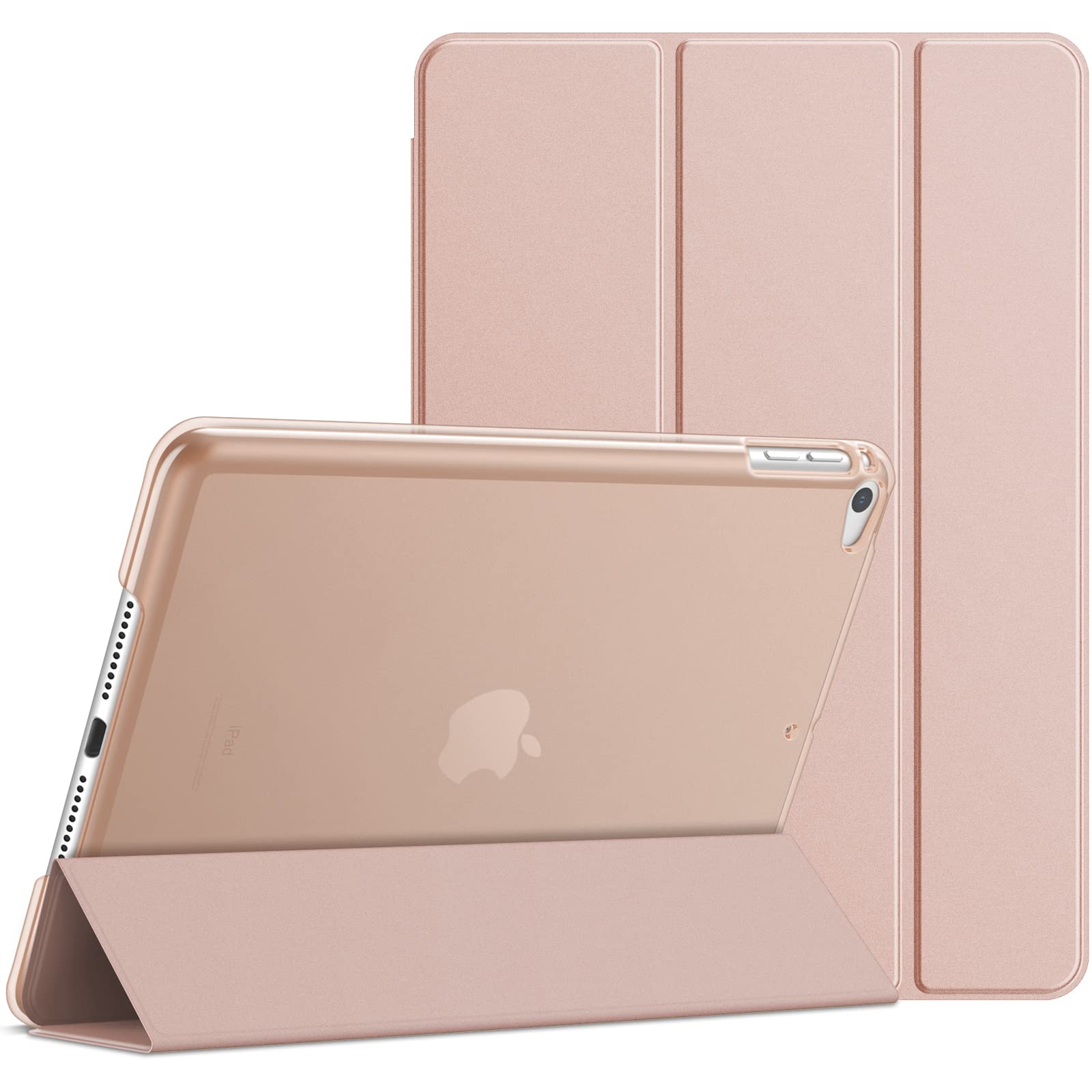 JEDirect iPadmini5 (2019モデルiPad Mini 5) 用 ケース 三つ折スタンド オートスリープ機能 (ローズゴールド)
