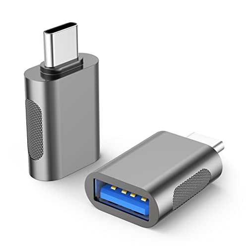 USB-C USB 変換 アダプター 2 個パック USB C オス - USB 3.0 メス アダプター タイプC -USB3.0 コネクターUSB C Male to USB 3.0 iMac iPad Mini 6/Pro MacBook Air 2022 およびその他の Type C または Thunderbolt 4/3 デバイス スペースに対応 (2個, 銀色)