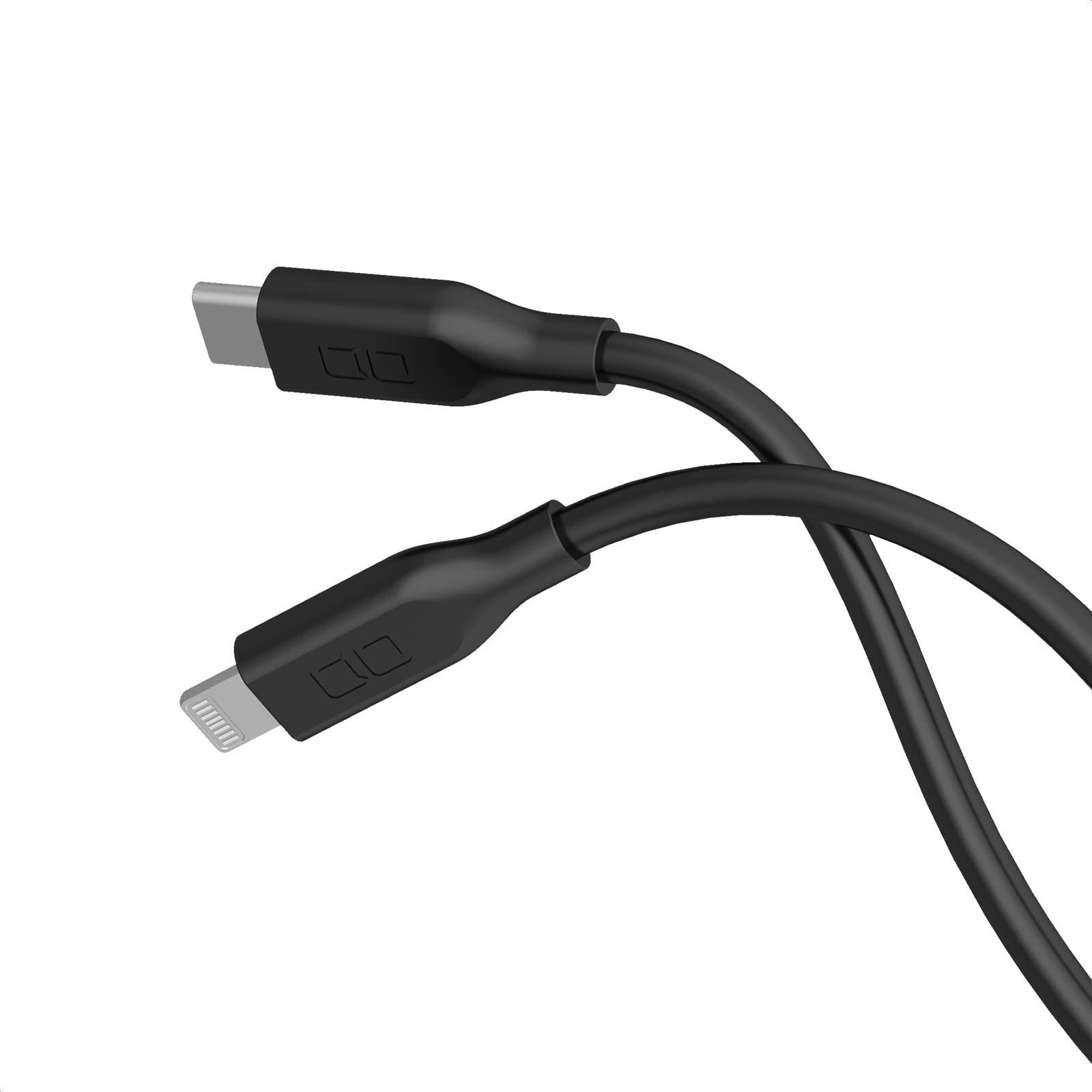 CIO 柔らかいシリコンケーブル USB-C & ライトニング 充電ケーブル タイプC(Type-C) iPhone 14 PD 急速 絡まない 30000回折り曲げ対応ケーブル (ストレート, ブラック, 0.15m)