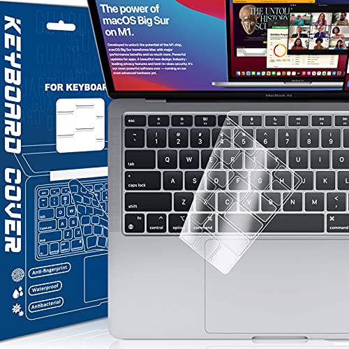 【US Keyboard Version - 2020年11月発売 M1 Chip 搭載 モデル】Macbook Air 13 2020 用 キーボードカバー Keyboard Cover 対応 A2337/A2179 英語(US)配列 極薄 高い透明感 防水 防塵 マックブック エアー 13インチ 保護 フィルム