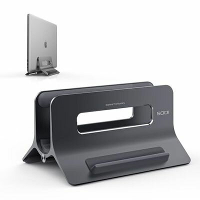 SODI ノートパソコンスタンド 縦置き MacBook対応スタンド 幅調節不要 PCスタンド 重力ロック ラップトップスタンド 安定性向上 冷却効果 省スペース 自動的に 意匠特許権 Vertical Laptop Sta…