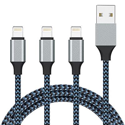 Sundix for iPhone 充電ケーブル ライトニングケーブル 1M 3本セット Lightning ケーブル アイフォン USB 充電コード 高耐久編組ナイロン 急速充電 USB同期 高速データ転送 高耐久 断線防止 iPhone iPad iPod AirPods 多種対応