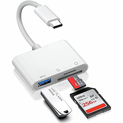 SD カードリーダー 3in1 Type-C メモリカードリーダー SD TF USB カメラアダプタ 変換 アダプタ i-Phon..