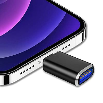 Pinotobo 【革新モデル】iPhone/iPadに適用 USB 3.0 変換アダプタ OTG機能 高速転送 iOS (オス) - USB 3.0 (メス) USB 3.0ケーブルコンバーター (ブラック)