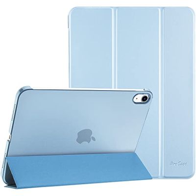 ProCase iPad 10世代 ケース 2022 10.9インチ A2696 A2757 A2777 軽量 耐衝撃 三つ折り スタンド スマートカバー（スカイブルー）