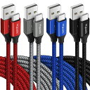 USB Type C ケーブル【1.8m 4本セット】etguuds 3A 急速充電 タイプc ケーブル 高速データ転送 コード タイプc 超耐久ナイロン Xperia XZ3 XZ2 XZ, Galaxy S21 S20 S10 S9 Note 8/9/10 A20 A21 A30, LG等USB-C機種対応