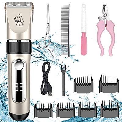 商品情報商品の説明Fully water resistant. IPX7 waterproof design, can be used cleanly by washing it all with water. It is easy to care for. Easy to clean and keep clean. Blade cleaning brush is also included. Adjustable ...主な仕様 ★★★偽物にご注意ください！『TOPERUSN』ストアはTOPERUSNブランド唯一の正規販売者です。他の販売者からのTOPERUSNブランド商品は正規品を保証できません。安い販売価格やデザインに不審な点があるなど、疑わしい商品には十分ご注意ください！【全身防水機能】IPX7級防水設計、本体ごと水洗いできるので、お手入れの手間が大幅に減ります。防水タイプだったので、浴室での利用も可能です。br【充電式とコードで二つとも使用可能】充電式の使用には持ち歩く便利で、どこでも使えられます。初心者用にも最適なペット用品です。刈り完了してから、水洗いの必要なく、付属したブラシで簡単に掃除できます。普通のペットバリカンより長時間使用できます。br【切れ味が抜群】良質なステンレススチールとセラミックで構成され、カット性能が良く、髪に絡まずスムーズな切れ味ですbr【静音設計】50デシベルの超静音設計に至って、モーター音は低めて振動も少なくペットが怖がる心配はありません。消音技術搭載による振動も少なくペットが怖がる心配はありません。br【全犬種 猫に適用】あなたがプロのグルーマーであろうと初心者であろうと、このドッググルーミングツールの3段階調整できるブレード（1.2-2mm）は高精度にカットすることを可能にします