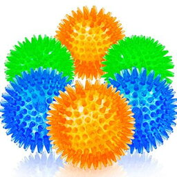 犬 ボール おもちゃ 音が鳴る 天然ゴム 健康促進 頑丈 弾力性 6個入り 3色カラー 青 緑 オレンジ… (6p)