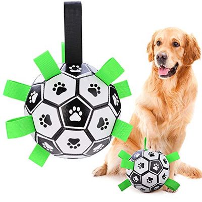 ShinePick犬のおもちゃボール 犬用ボール 犬用噛むおもちゃ サッカー 15センチ 天然ゴム 耐久性 知育玩具 トレーニン…