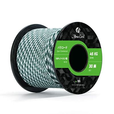 Abma Cord パラコード 2mm 1芯 テント ロープ ガイロープ キャンプ アウトドア アクセサリー クラフト DIY用等 耐荷重45kg（30m/50m）