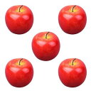 Charmoon 食品 サンプル りんご 果物 フルーツ リアル 原寸大 レプリカ ディスプレイ インテリア 展示 模型 5個 セット (レッド)