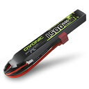 電動ガン バッテリー 7.4V リポバッテリー エアガン m4 ストック リポバッテリー OVONIC 1500mAh 2S Lipo Battery t型コネクター (リポバッテリー は ニッケル水素バッテリー よりも 優れでいます) に適用する エアガン サブマシンガン ak ショットガン ハンドガン モデ