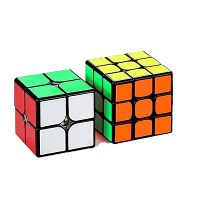 マジックキューブ 2x2 3x3 4x4 セット 魔方 立体パズル Magic Cube Set 競技専用 脳トレ 回転スムーズ 知育玩具 ブラック (2個セット)