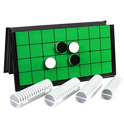 WONZOM マグネット式 リバーシ 日本語説明書付き オセロ 定番テーブルゲーム 折り畳み 収納便利 持ち運びしやすい ストレス解消 暇つぶし 磁石