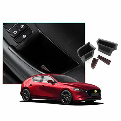 【CDEFG】マツダ3 車種専用設計 (Mazda3 FASTBACK / Mazda3 SEDAN) 新型 ドアハンドル 収納ボックス 内側 ドア ストレージボックス コンソールボックス 小物入れ アクセサリー パーツ 車用品 右ハンドル用 (フロント用×2)