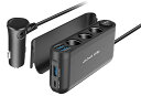 シガーソケット JAPAN AVE.(ジャパンアベニュー) 【 3連 PD Quick Charge 3.0 搭載 】 急速充電 増設 カーチャージャー スマートIC USB..