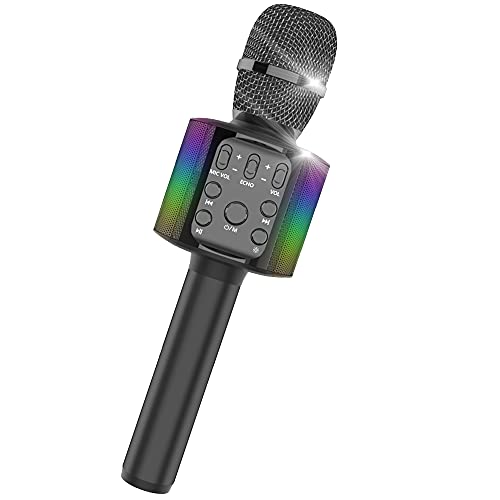 Sky Stone Bluetooth カラオケマイク マイク karaoke LEDライト付き 音楽再生 録音可能 カラオケ機器 ..