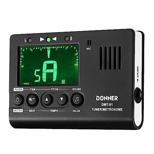 Donner デジタルメトロノーム チューナー トーンジェネレーター 3 in 1 ギター/ピアノ/トランペット/クロマティック楽器用 DMT-01