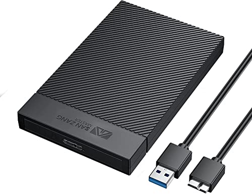 SAN ZANG MASTER 2.5インチ HDD ケース USB 3.0接続 UASP対応 5Gbps高速転送 HDD外付けケース 2.5インチ SSDケース 4TB容量対応 ハードディスクケース 工具不要 バックアップ 9.5mm/7mm SATA HDD SSD 対応 Windows Mac OS Linux対応 USB Micro-B to Aケーブル付属【2.5型