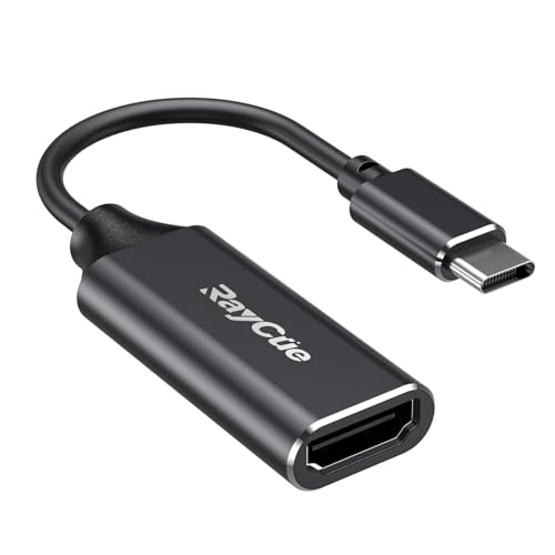 USB C HDMI 変換アダプター RayCue タイプ C HDMI 変換ケーブル 4K タイプ C HDMI 変換コネクター Thunderbolt 3/4 デバイス 2023最新 MacBook Pro/Air, iPad Pro/Air, Samsung Galaxy S23/S9など, Surface Pro 9, XPS 17,iPhone15シリーズなどに対応 ブラック