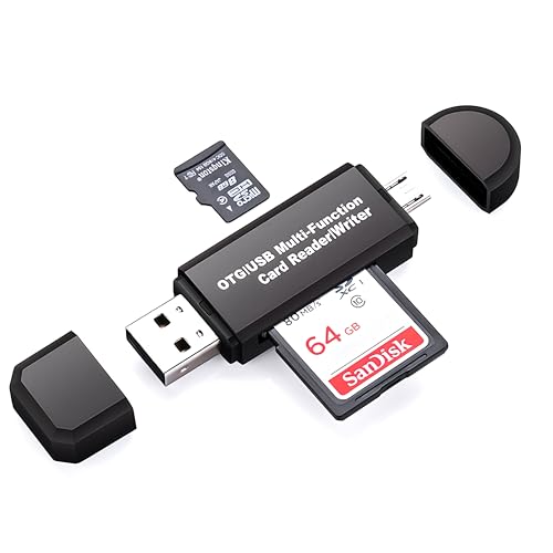 SD[ J[h[_[ USB}`J[h[_[ @\ OTG SD/Micro SDJ[hΉMicro usb/USBڑ Windows/New Macbook/Huawei/Xperia/ASUS/AndroidȂǂ̋@ɑΉ (USB2.0[qMicro USB[q, ubN)