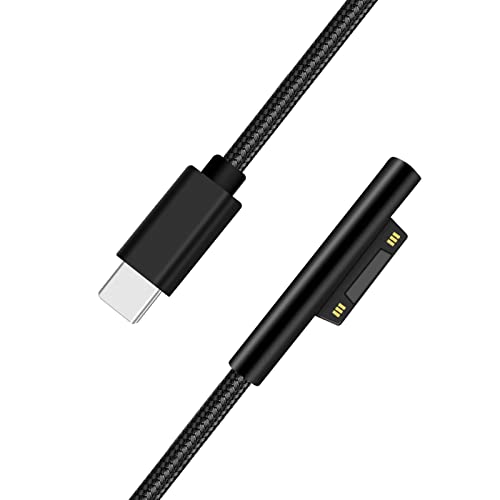 Surface [dP[u iC Type-C to Surface }[dP[u PDΉ 1.8m }CN\tg T[tFX [dp y45W/15VȏUSB-C PD[d킪Kvz Surface Pro 7/Pro 6/Pro 5/Pro 4/Pro 3/Pro X/Surface Laptop/Surface Go/Surface Laptop Go/Surface Book