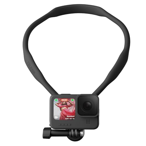 TELESIN POVネックフォンホルダー GoPro用マウント電話ホルダー 釣り棒 自撮り棒用首掛け ロック式 ネックレス式マウント ネックレスストラップ 上下伸縮可能 縦様・横様撮影可能 落下防止