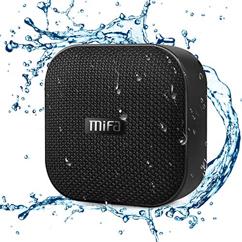 【新規アップグレード 】MIFA A1 Bluetoothスピーカー (USB Type-C充電 Bluetooth5.0 防水スピーカー 12時間連続再生) 完全ワイヤレスステレオ TWS対応 大 音量 小型 耐衝撃 お風呂 TFカード マイク内蔵 （ブラック）