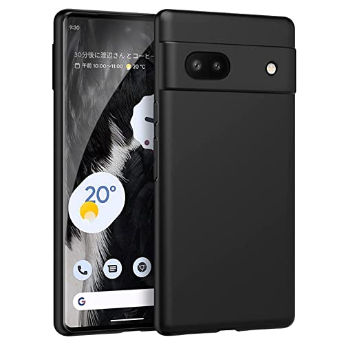 Google Pixel 7A ケース ブラック 耐衝撃 落下防止 指紋防止 TPU 素材 超軽量 耐衝撃 ミニマリスト シンプル デザイン ワイヤレス充電 対応 Pixel 7 A カバー(マットブラック) TEELOFU店限定販売