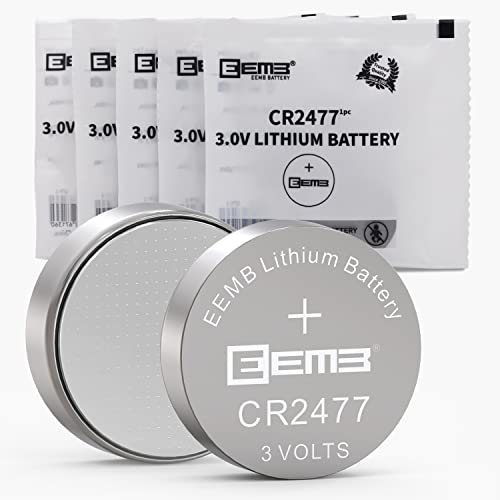EEMB 5パックCR 2477電池3 Vリチウム電池ボタンコイン電池2477電池DL 2477、ECR 2477は電子キャンドル、ランプ、リモコン、キーケース、警報器、接触センサ、スマートデバイス用