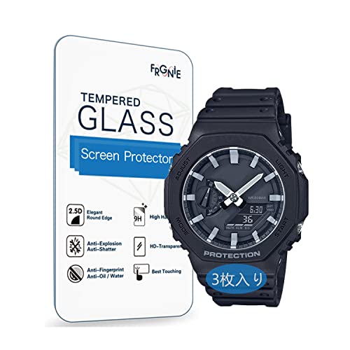 (3枚入り) Frgnie Compatible with Casio GA-B2100 腕時計 スクリーン保護フィルム, GA-2100 強化 ガラス 保護フィルム