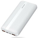 Philips（フィリップス）【モバイルバッテリー 10000mAh】PD 20W 大容量バッテリー 急速充電器 PD/QC 3.0対応/3台同時充電/USB-C入出力ポート 薄型軽量/持ち運び便利 DLP1815 (ホワイト)