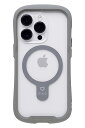 iFace Reflection Magnetic iPhone 14 Pro ケース MagSafe 対応 クリア 強化ガラス (グレー)【アイフェイス アイフォン14pro 用 iphone14プロ 用 カバー マグセーフ 耐衝撃 透明 ストラップホール】