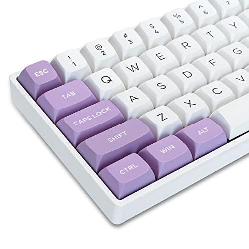 XVX キーキャップ 189キー ダブルショット PBT キーキャップ Cherry MX Gateronスイッチ 60%65％70％100％メカニカルキーボード用 XVXプロフィールキーキャップ (ホワイト/パープル)