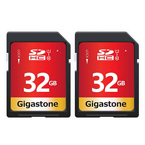 Gigastone SDカード 32GB 2枚セット SDHC メモリーカード 高速 フルHD ビデオ SD card デジタルカメラ Full HD UHS-I U1 Class 10 ミニケース2個付き