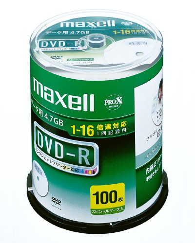 maxell f[^p DVD-R 4.7GB 16{Ή CNWFbgv^ΉzCg(Ch) 100 XshP[X DR47WPD.100SP A